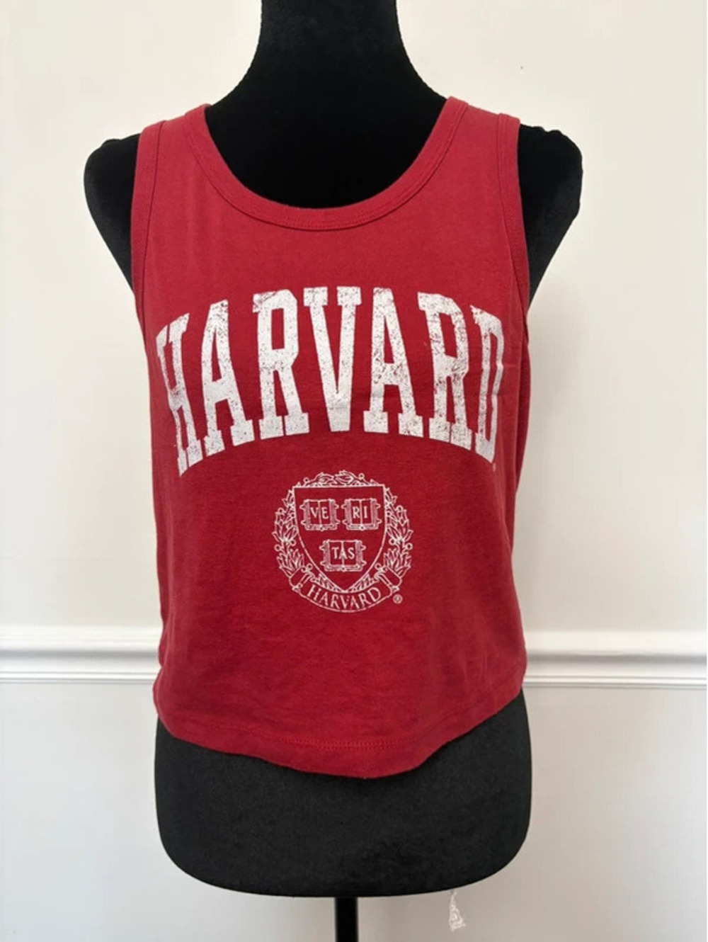 Grayson Threads Harvard University Crimson Cropped Tank Top Size Large